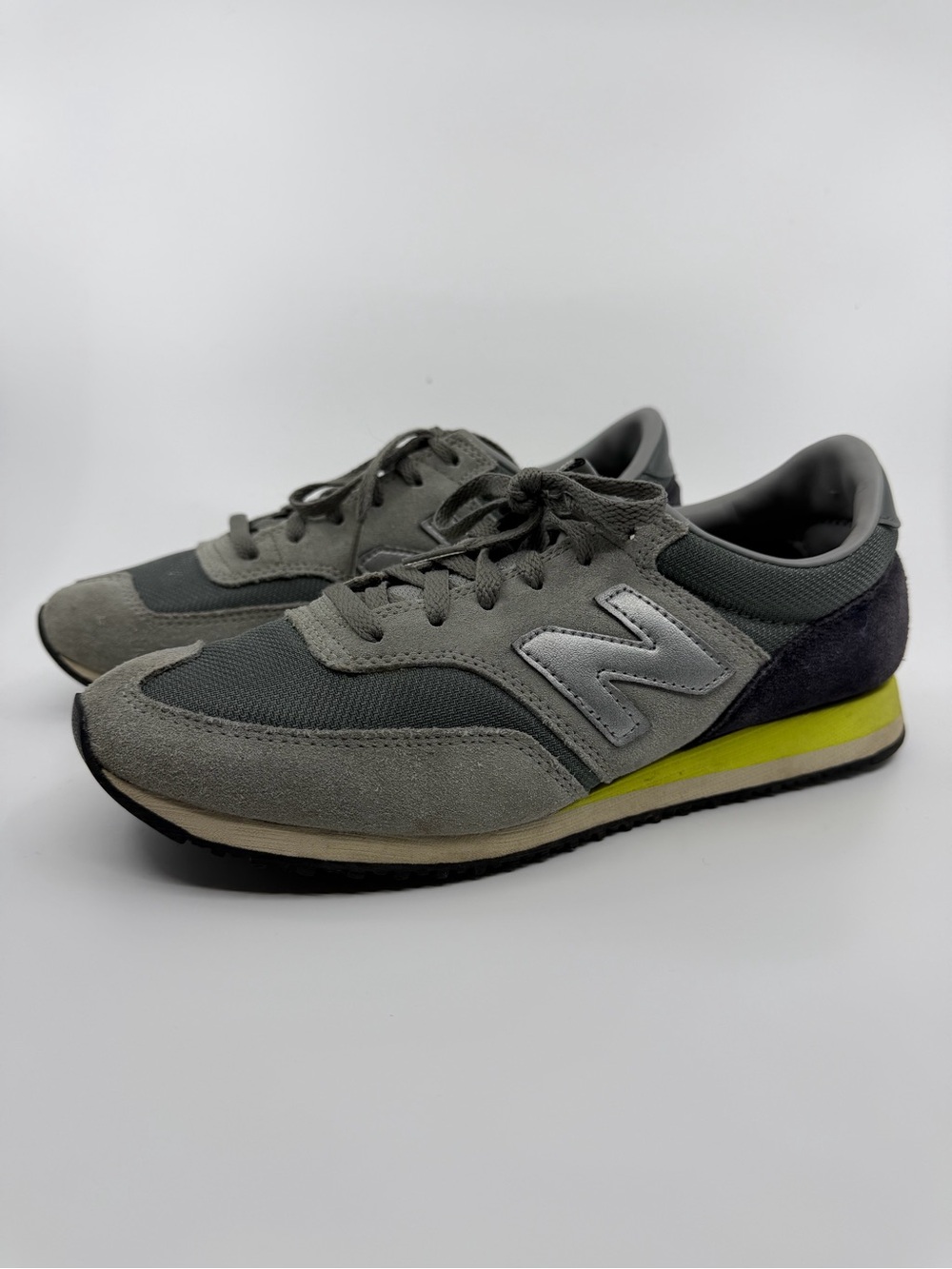 New Balance 620 Gray Suede Nylon Retro Running Sneakers Women's Size 9 CW620JJ2